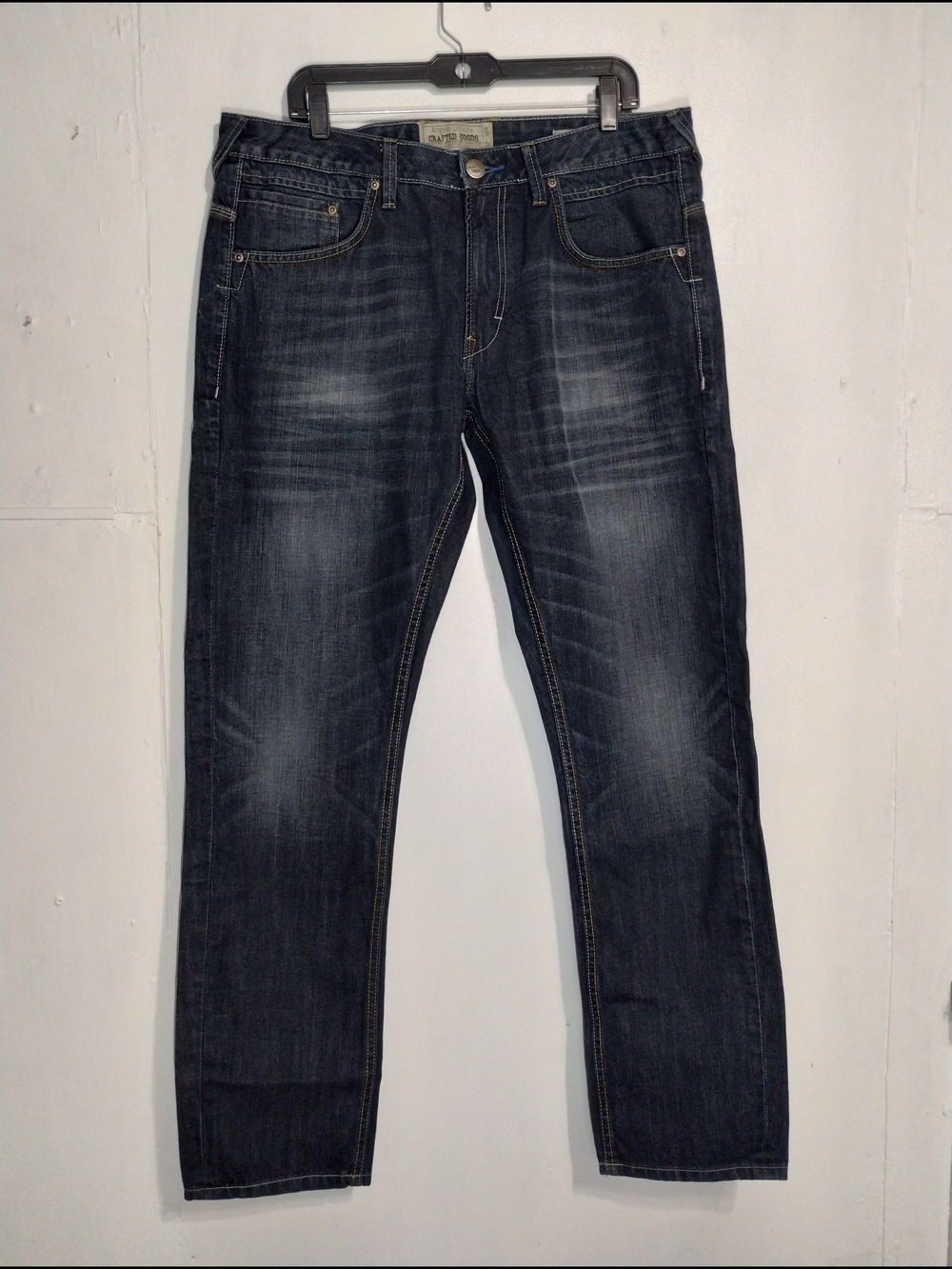 Men's Straight Fit Dark Blue Jeans - Unbranded Size (38X34)